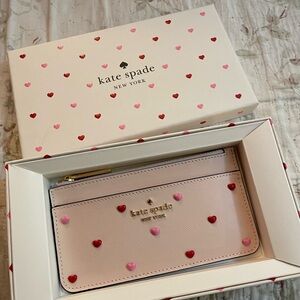 (NEW) Kate Spade BOXED MADISON HEART STUDS LARGE SLIM CARD HOLDER